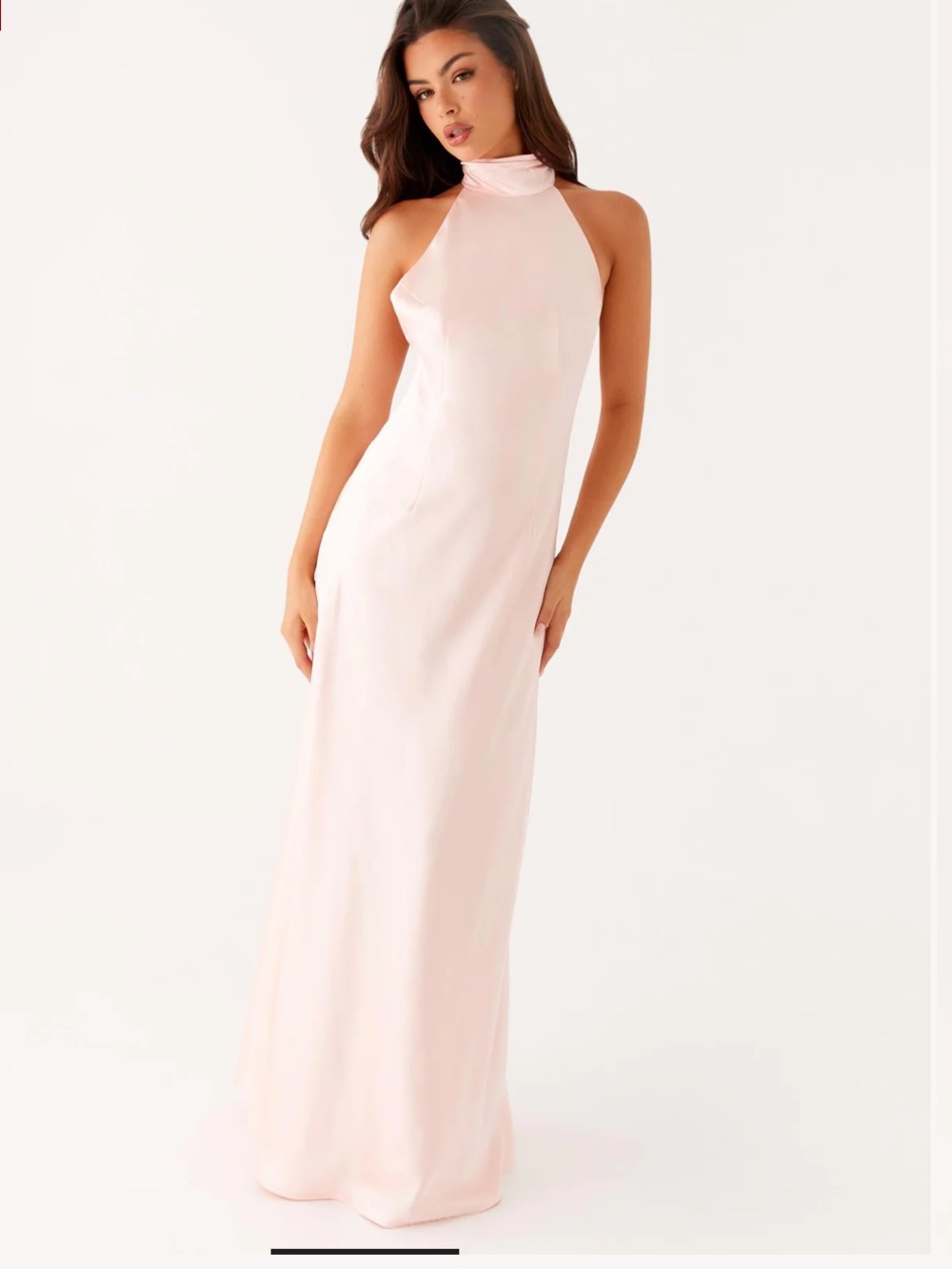 Peppermayo Pale Pink Backless Halter Maxi Dress